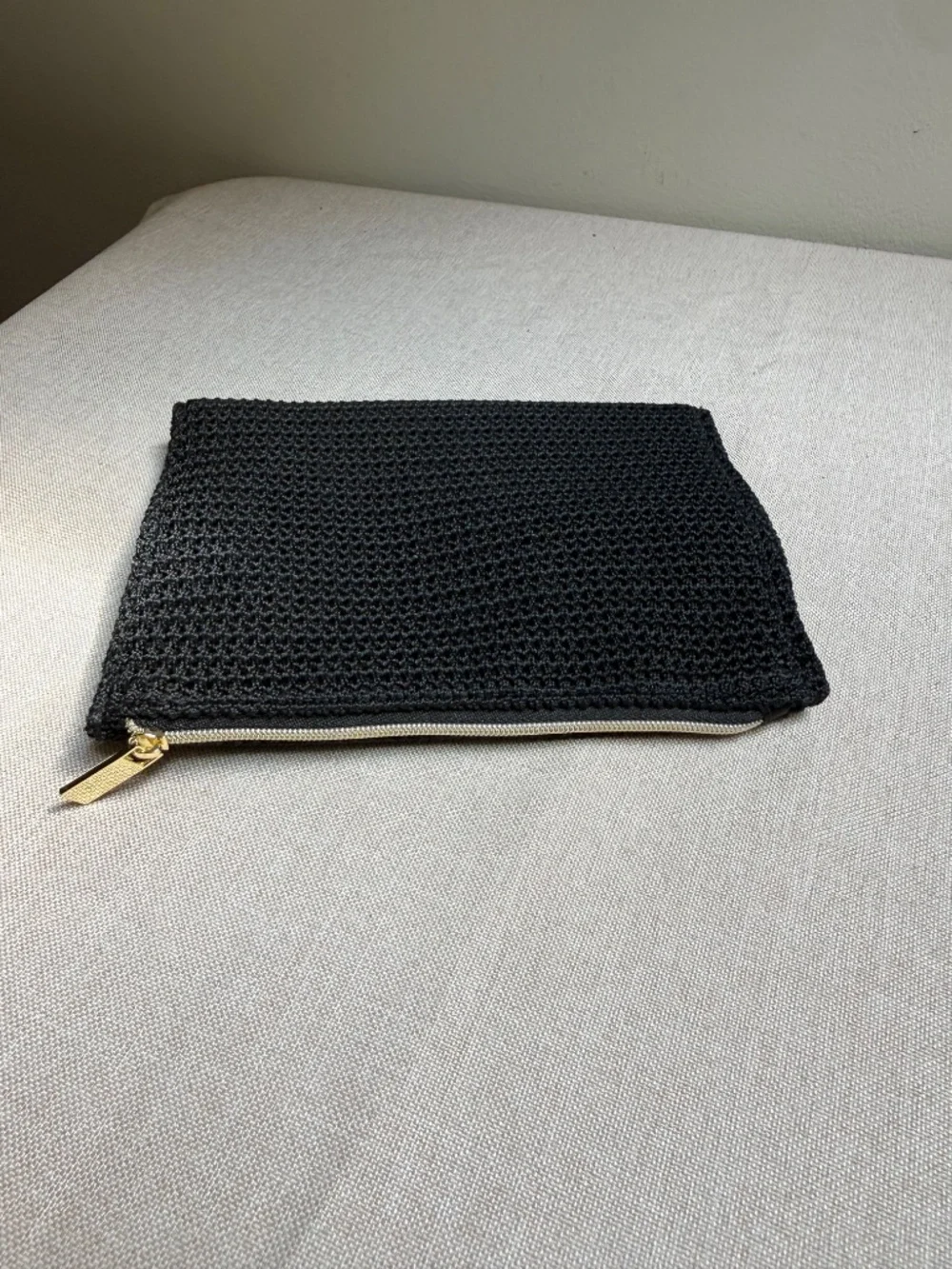 Yves Saint Laurent Beaute Black Woven Cosmetic Bag